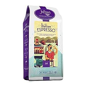 Joffrey's Coffee - Italian Espresso, Espresso Beans, Artisan Full Roast, Arabica Coffee Beans, Fruit & Chocolate Notes, Rich & Smooth Taste, Brew or French Press, Kosher (Whole Bean, 16 oz)