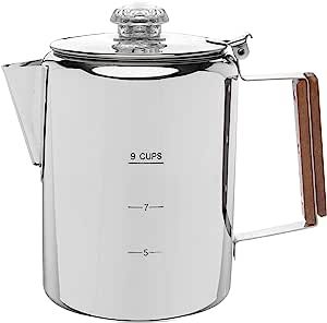 COLETTI Bozeman Camping Coffee Pot – Coffee Percolator – Percolator Coffee Pot for Campfire or Stove Top Coffee Making – 9 CUP