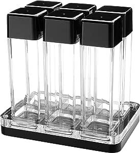 Normcore 6 Tubes Coffee Bean Cellars with Stand & Hopper - Single Dose Coffee Bean Vaults - Espresso Bean Storage Set - One-Way Exhaust Valve - Capacity 25-28g